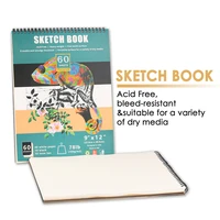 professional 60sheets 100gms sketchbook 3 colors drawing paper painting graffiti notebook gift for kid student art supplies