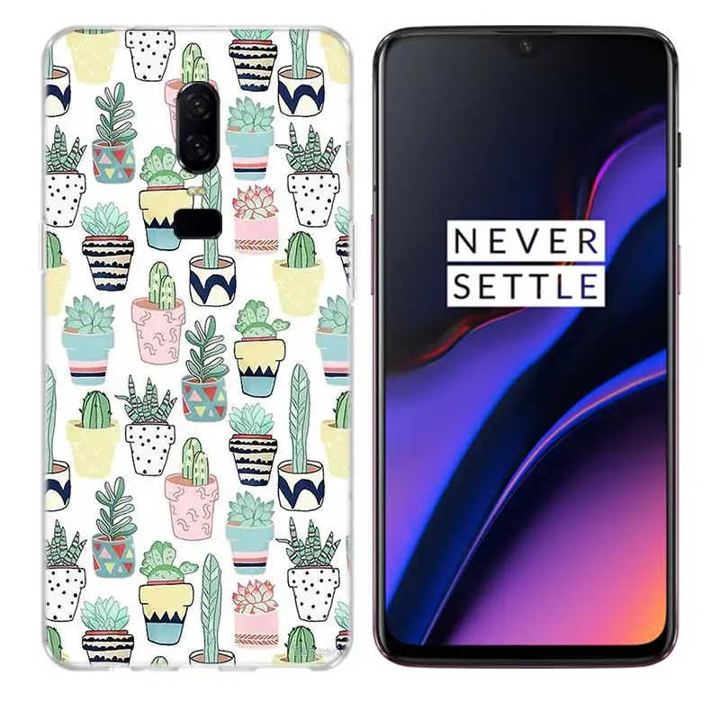 Кактус растения мягкий резиновый комикс чехол для телефона силиконовый OnePlus 7 Pro 6T