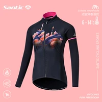 2021 santic women cycling jackets pockets quick dry warm fabric riding fleece windbreaker mtb bike coat reflective jacket