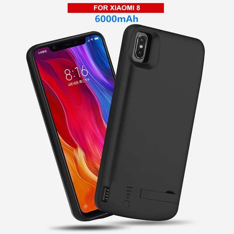 6000 мАч Расширенный телефон батарея мощность чехол для Xiaomi mi 8 зарядное устройство