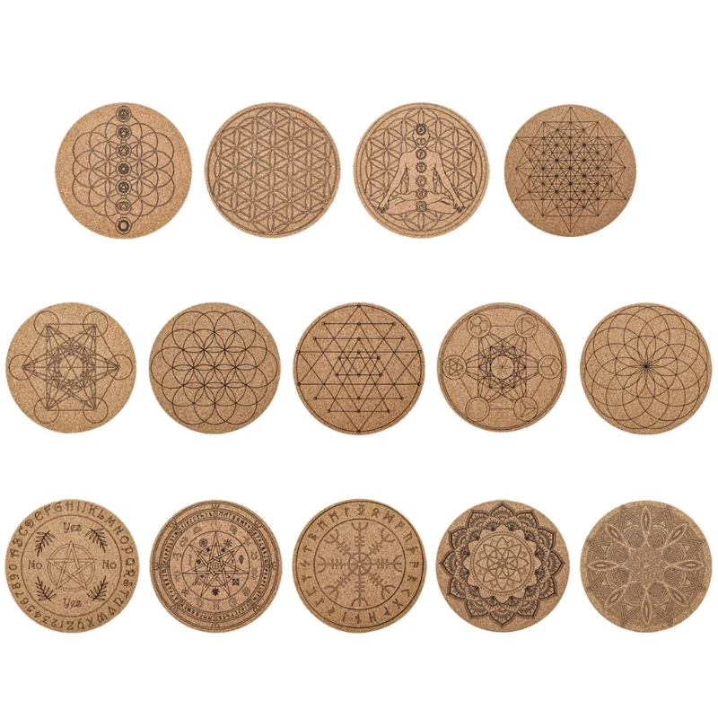 

Y1UC коврик для гадания, реквизит, украшения, деревянная круглая алтальная плитка/подставка с компасом викингов, 7 чакр, украшения, подставка п...