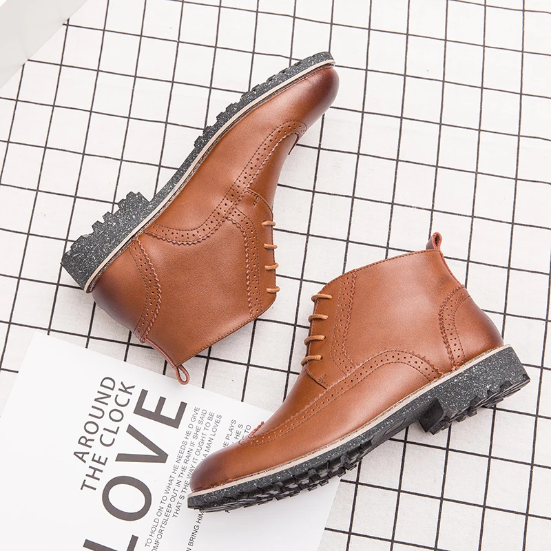 Новинка Ботинки из натуральной кожи с острым носком Мужские роскошные сапоги