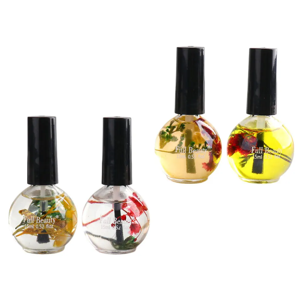 

4pcs 15ml Nail Nutrition Oil Moisturizing Dried Flower Nail Edge Nutrient Oil