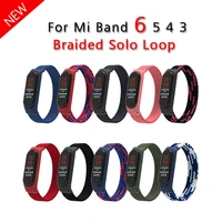 elastic braided solo loop strap replaceable nylon bracelet for xiaomi mi band 6 5 3 4 nylon silicone wristband for miband 4 5 3