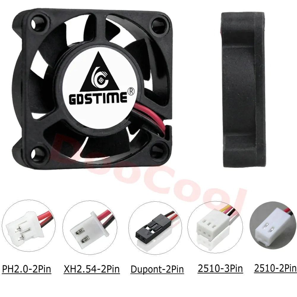 10 шт./Партия Кулер 40x40x10 мм 4010 2Pin 3Pin Dupont USB 5 в 12 В 24 в 40 мм 4 см DC чехол для компьютера Бесщеточный вентилятор охлаждения Втулка с отверстиями для шариков