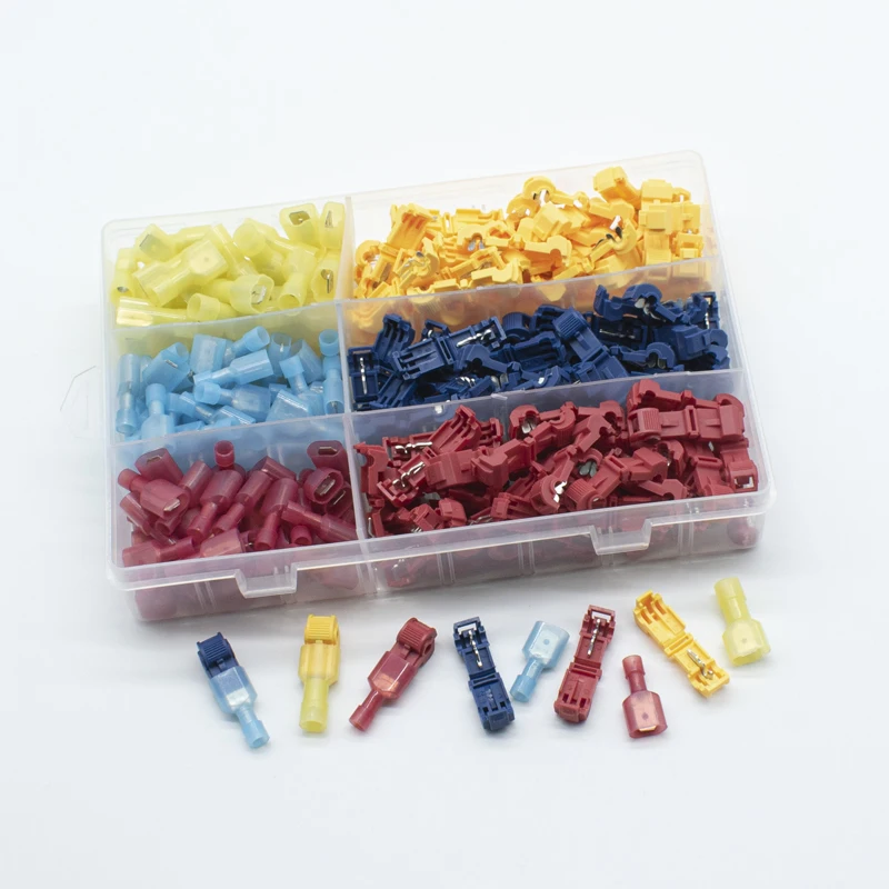 

T-Tap Connectors Self-Stripping Quick Splice Mini Electrical Wire Terminals Insulated Disconnect Spade Lock Cable Crimp Liers