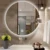 Круглое зеркало в ванную комнату умное зеркало для макияжа с регулируемой подсветкой и Bluetooth-динамиком для украшения отеля, спальни - изображение