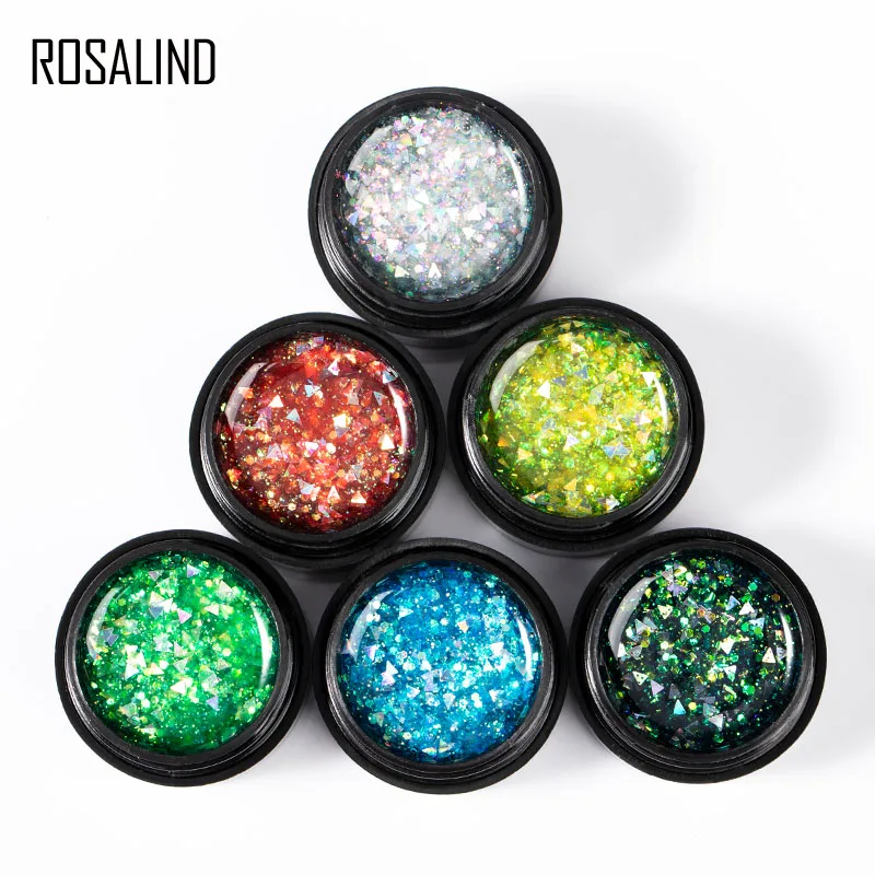 Полуперманентный Гель-лак для ногтей ROSALIND ослепительный Алмазный Гибридный лак