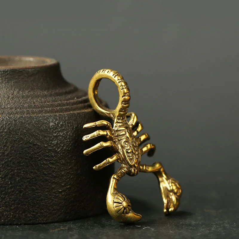 Кулон в виде скорпиона из латуни ручной работы винтажная бронзовая подвеска