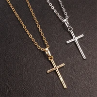 minimalist cross necklace women pendant simple gold color chain metal gothic jewelry clavicle choker cute men couple daily gifts