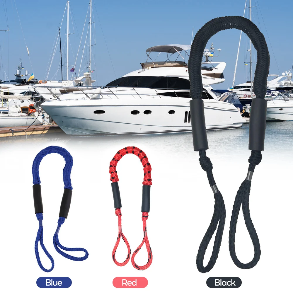 

2Pcs 3.5-5.5ft Bungee Dock Line Mooring Stretch Rope Quick Docking for Boat Kayak Accessories