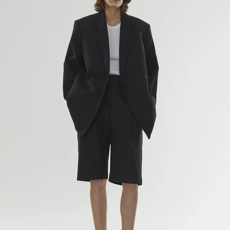 

Women Notched Office Blazer Coat 2021 New Elegant Double-Breasted Ladies Silhouette Business Jacket Female Outwear Tops