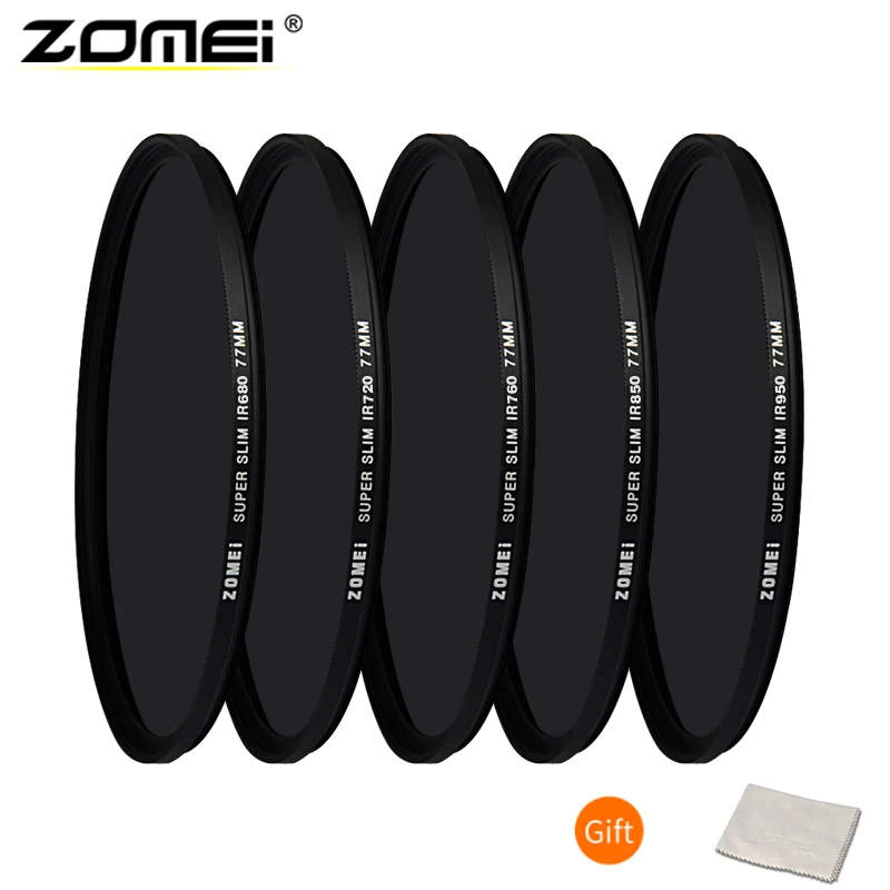 Набор инфракрасных ИК фильтров Zomei 680nm 720nm 760nm 850nm 950nm фильтр 37 мм 49 52 58 67 72 82 для