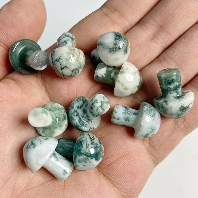 5pcs/lot Natural Carving Small Mushroom Figurines Healing Crystal Collect Jewelry Home Decoration DIY Reiki Gift 15x20mm - купить по