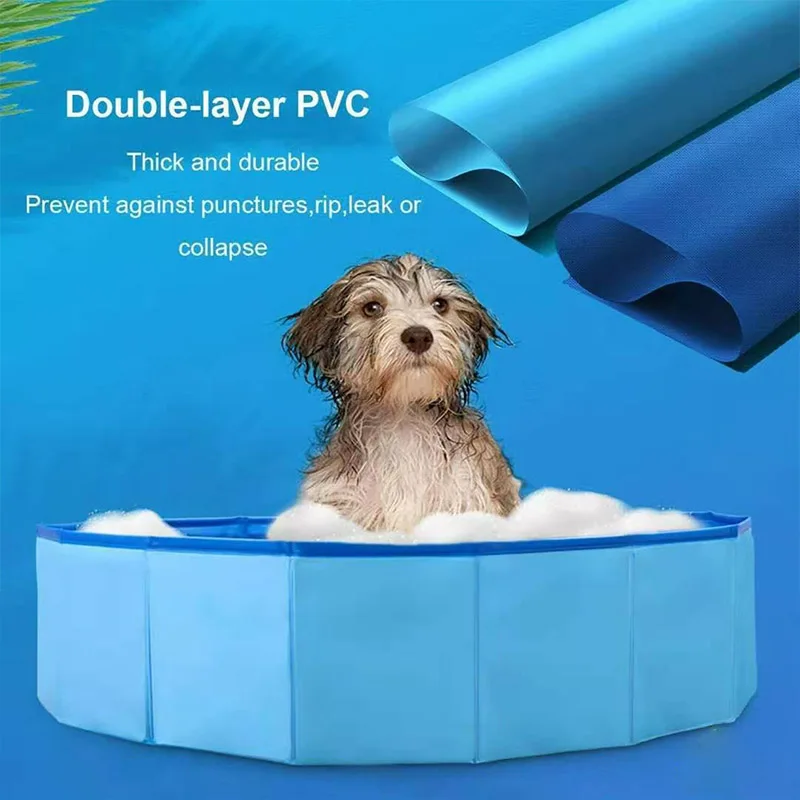 

Dog Pool for Medium Dogs 48in Diameter Pet Pool- Folable PVC Hard Plastic Dog Bathtub Pefect for Kiddie Backyard Water Playing