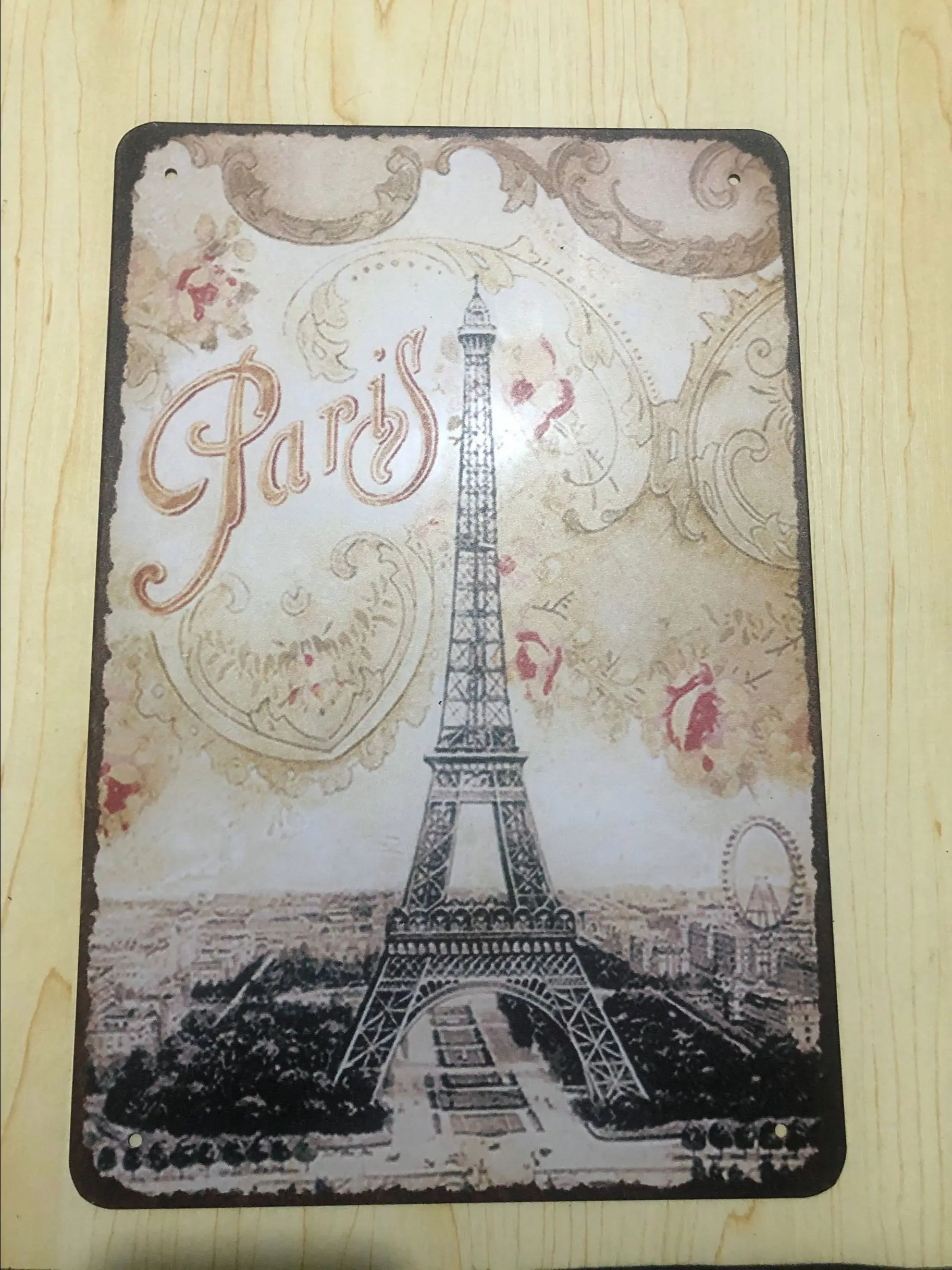 Металлический жестяной ретро-плакат с мексиканским Парижем Нью-Йорком цветной