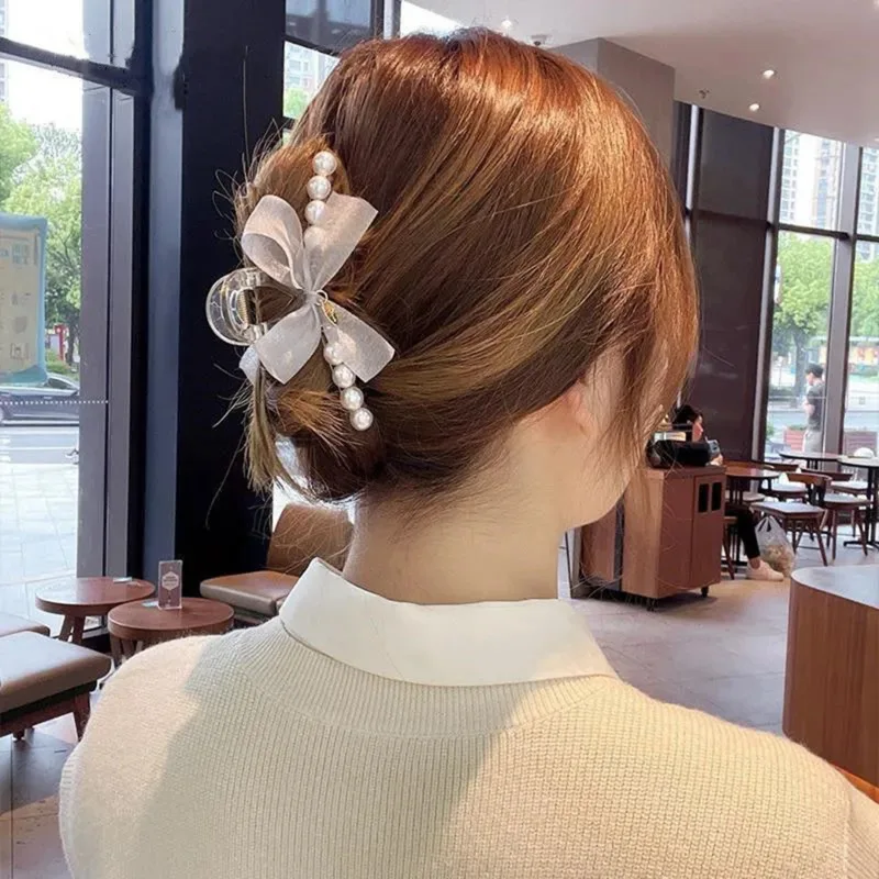 

Новые корейские заколки для волос с жемчужинами и бантиками головные уборы с милым кулоном из ленты модные заколки для волос для девочек за...