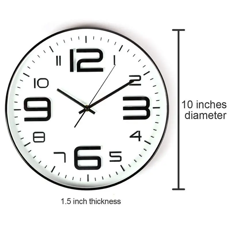 Часы кварцевые настенные с цифрами 10 дюймов | Дом и сад