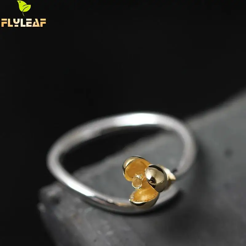 

Женское Открытое кольцо с цветами Flyleaf, ювелирное изделие из стерлингового серебра 925 пробы для предотвращения аллергии