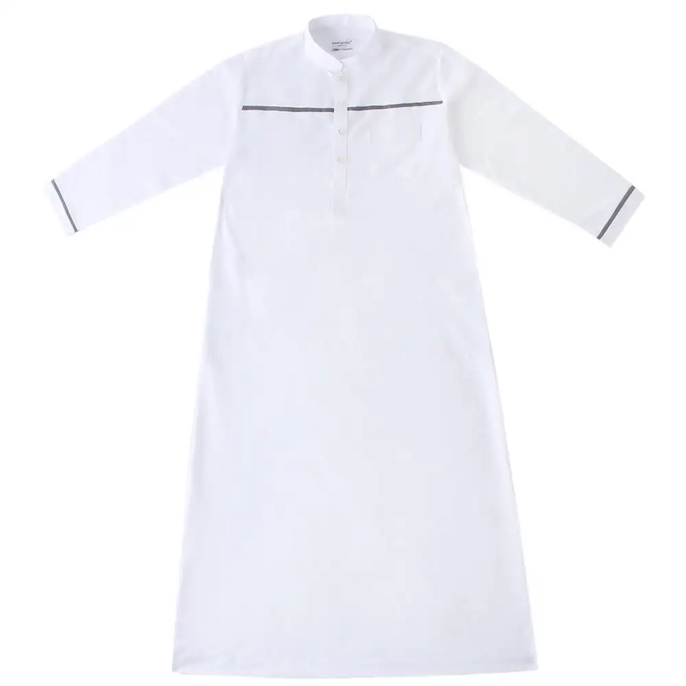 Hanyimidoo Muslim Abaya for Men Jubba Thobe Middle East Long Robes Kaftan Arab Dubai Adult Long sleeve Islamic Clothing