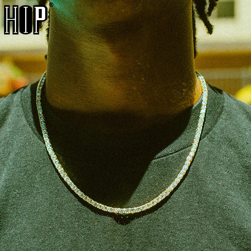 Цепь МУЖСКАЯ ТЕННИСНАЯ в стиле хип-хоп 3/4/5 мм | Украшения и аксессуары