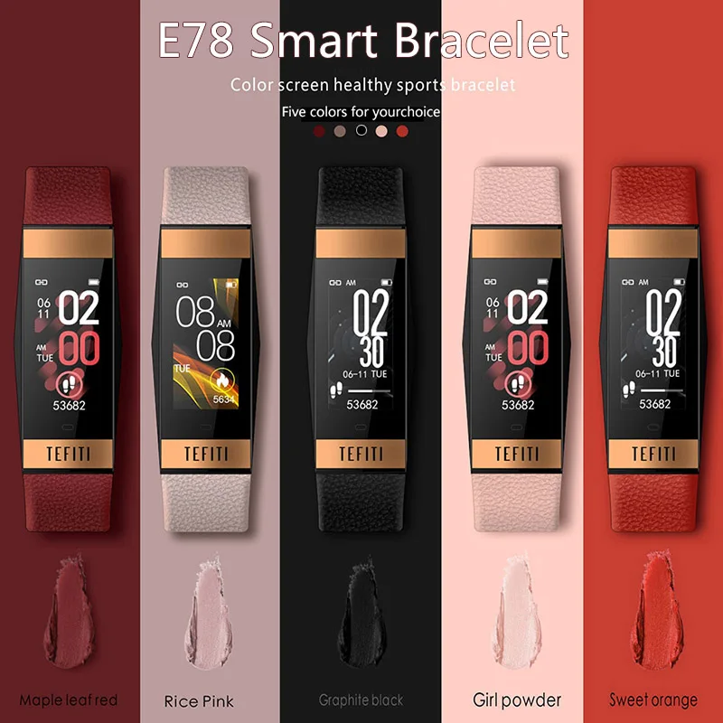 E78 умный браслет для женщин помада стиль IP68 водонепроницаемый сна здоровья