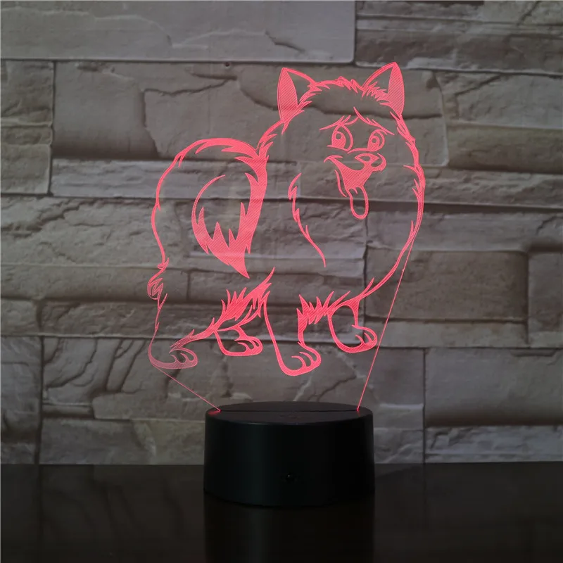 Papillon Dog Puppy RGB 3D светодиодный настольный светильник ночник USB настольная лампа с