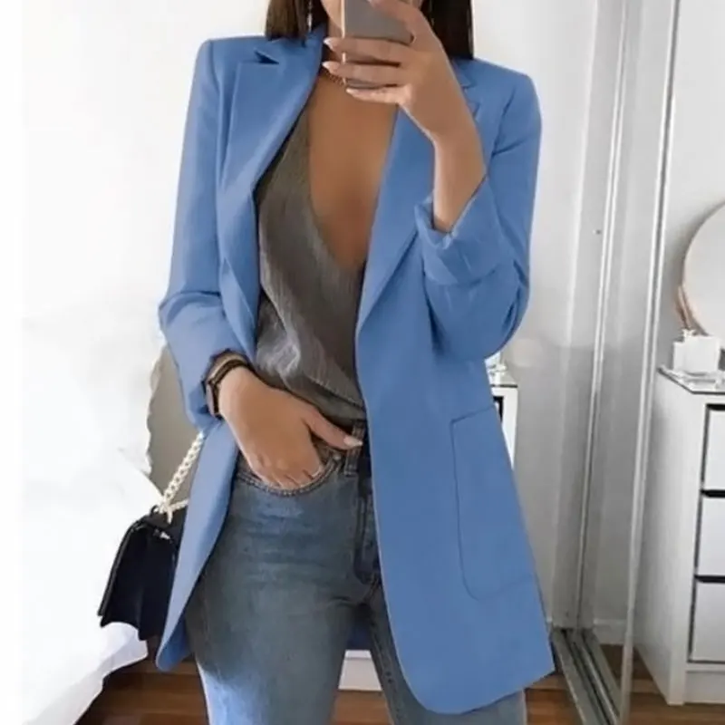 Женский блейзер весенне-осенний Повседневный размера плюс модная базовая