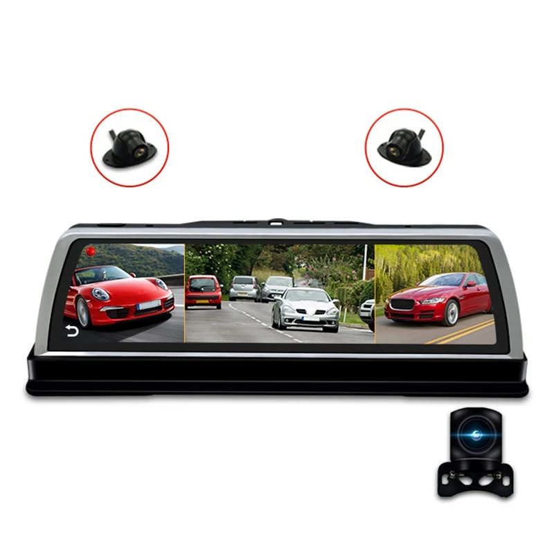 10 дюймов Автомобильная центральная консоль Зеркало Dvr Dashcam 4G 4 канала Adas Android Gps Wifi