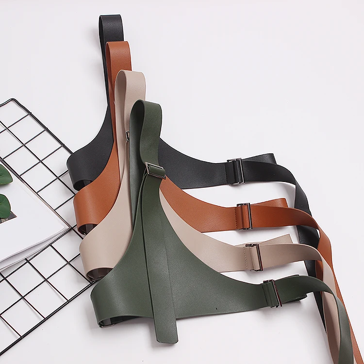 

SuperAen 2021 Women's Skirt Dress European and American Retro Fashion Irregular Leather Wide Belt Women Cummerbunds