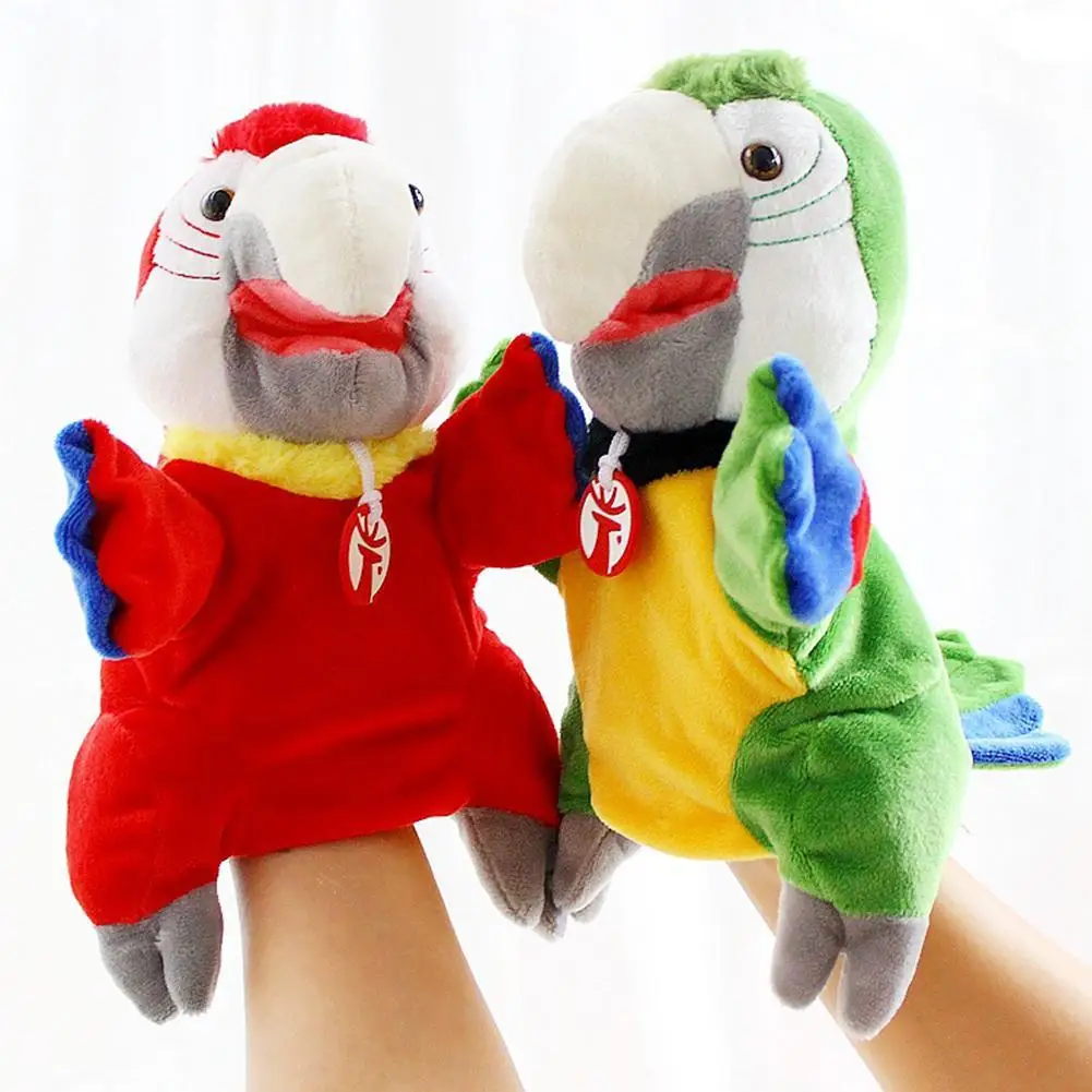

25cm Simulation Soft Bird Parrot Plush Sleeve Hand Puppet Stuffed Doll Toy Kids Gift Pretend Telling Story Dolls Gift For Childr