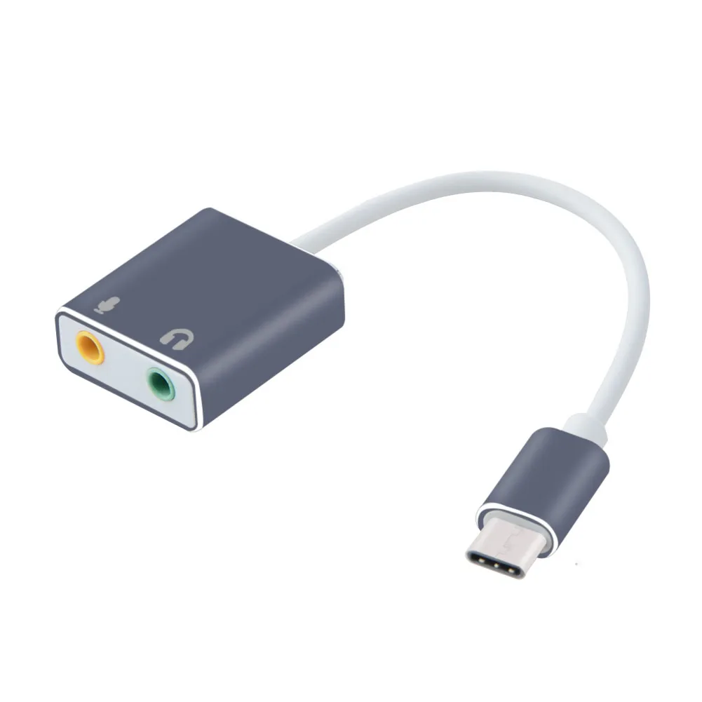 Adaptador de Cable de Audio USB3.1 tipo C a conector de 3,5mm, divisor de auriculares y micrófono USB C para HUAWEI Matebook y Android