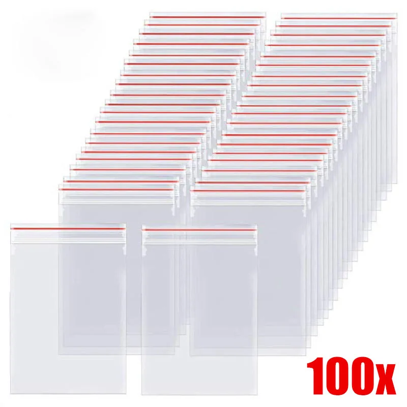 100 шт. Resealable мешки замка застежка молнии уплотнения собственной личности