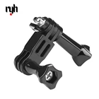 Трехсторонний Регулируемый зажим для шлема поворотный кронштейн для GoPro Hero 98 7 5 6 4 3 Xiaomi Yi 4K SJCAM SJ SJ5000 Osmo Go Pro Аксессуары