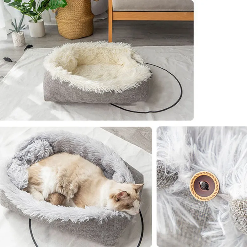 

Pet Bed Foldable Washable Pet Cat Sleeping House Nest Plush Pet Bed Winter Warm Portable Pets Bed Soft Mats House