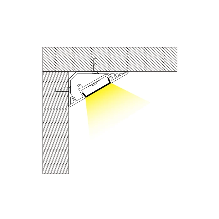 corner led strip light profile for indoor decoration and cabinet light