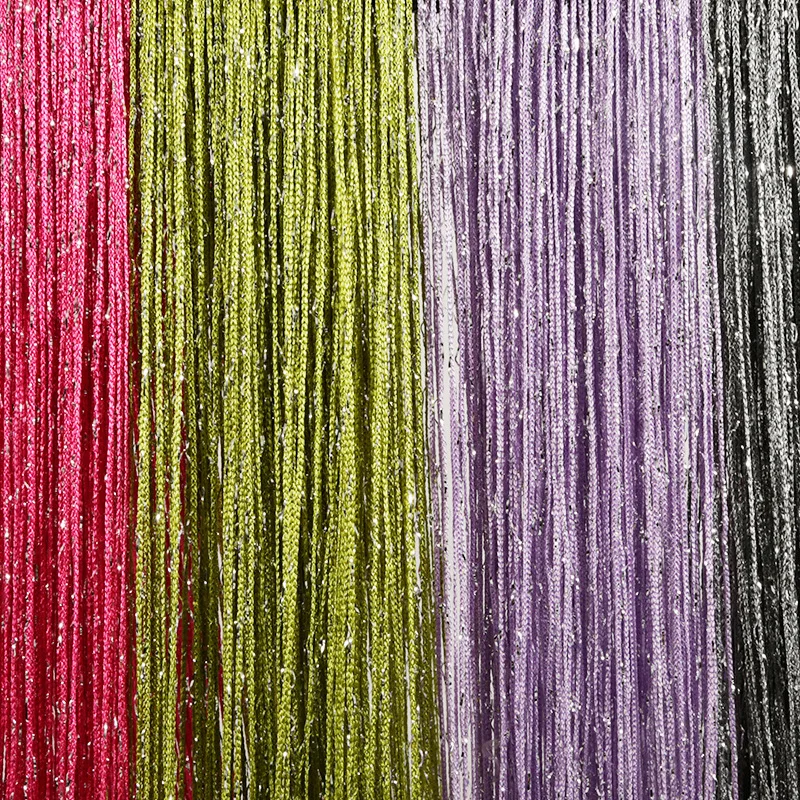 Блестящие Серебристые шторы модный балдахин разделитель для гостиной спальни