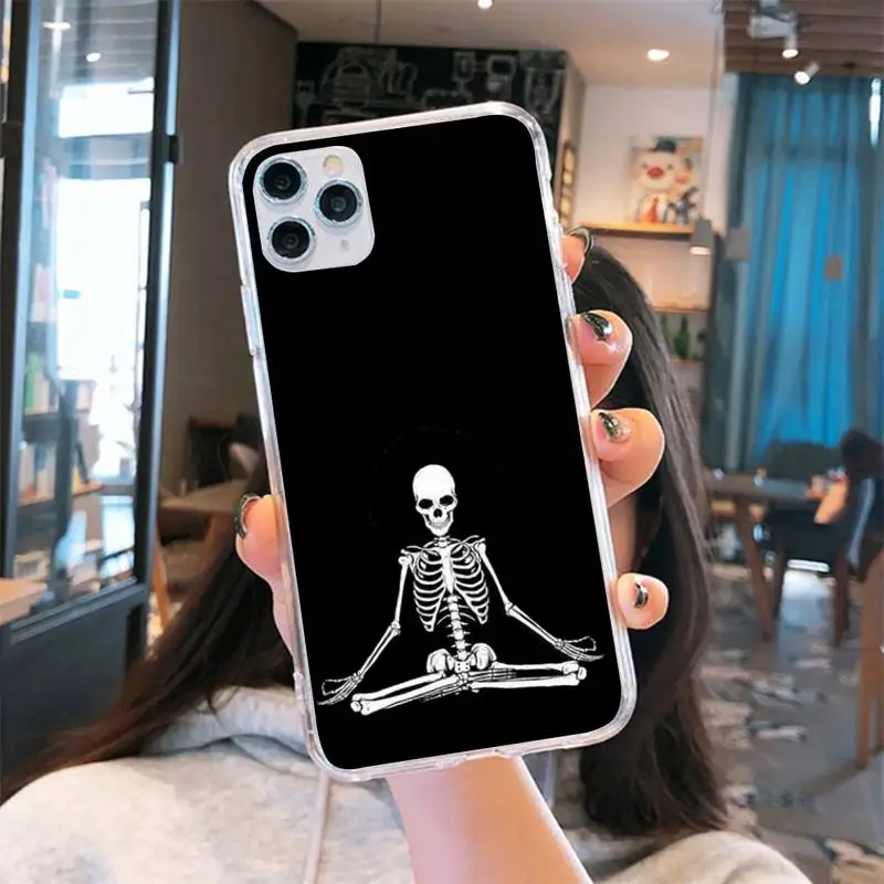 

Funny skull cool design Phone Case Transparent for iPhone 6 7 8 11 12 s mini pro X XS XR MAX Plus se cover funda shell