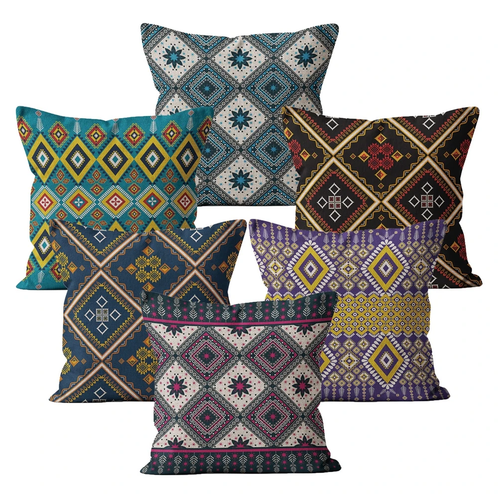

Moroccan Cushion Cover Boho Home Decor 40*40 45x45 Decorative Ethnic Green Bohemian Pillow Case for Sofa Pillowcase Decoration
