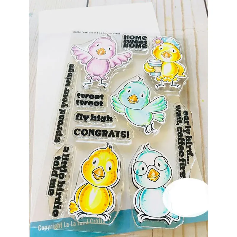 

Cute Duck Tweet Fly High Clear Silicone Stamps for Diy Scrapbooking / Bullet Journal Craft Supplies Stamp Photo Album Card Mak