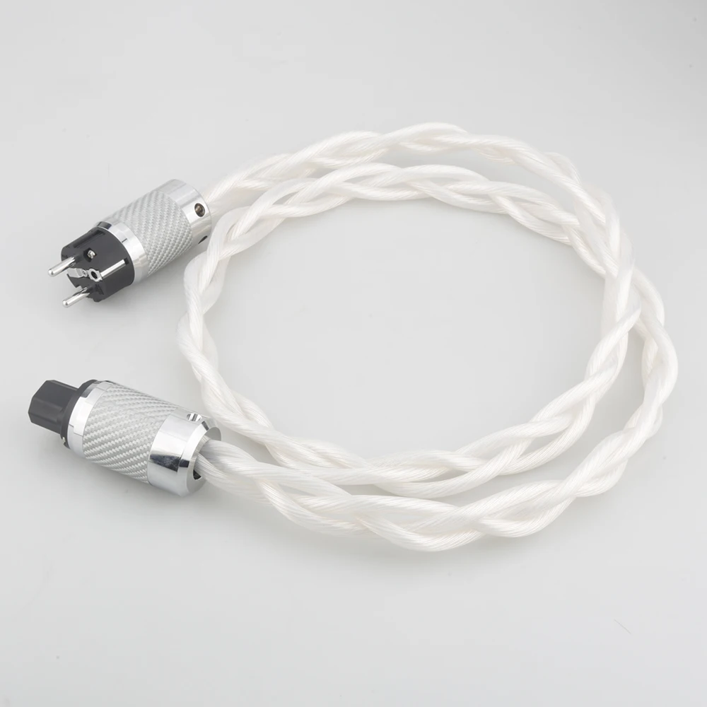 new 5n occ single us eu ac audiophile audio amplifier dac filter hifi silver power cable carbon fiber rhodium plating plug free global shipping