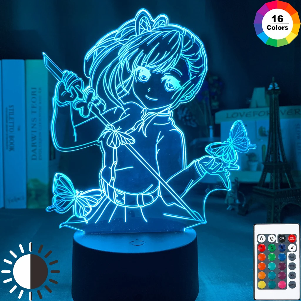 

Led Night Light Anime Demon Slayer Tsuyuri Kanawo Figure for Girls Room Decor Table 3d Lamp Nightlight Kimetsu No Yaiba Gift