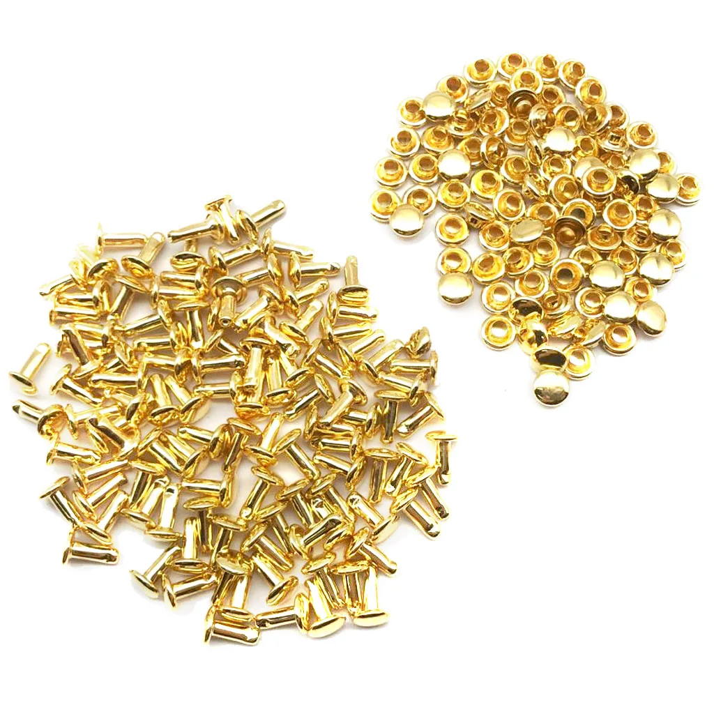 100 наборов 6x8 мм двойная крышка заклепки Шпильки Кожа ремесло украшение