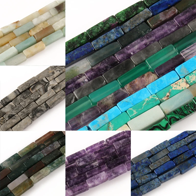 

30 шт 13x4 мм натуральный каменных колонн в Форма бирюзой Малахитовый Агаты прямоугольный бусины для самостоятельного изготовления ювелирных...