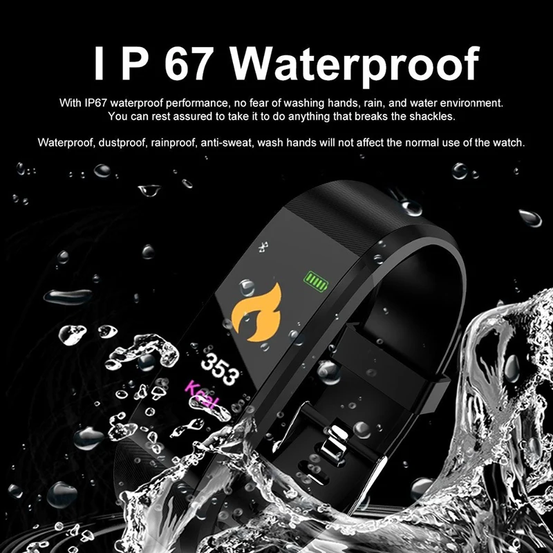 Global Version Bluetooth Smart Watch Sport Health Waterproof Fitness Activity Tracker Wrist Band Bracelet | Спорт и развлечения