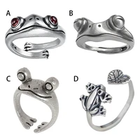 rings cute frog ring frog lady cartoons open mens ring retro animal figure punk rings fashion party bohemian hip hop jewelry