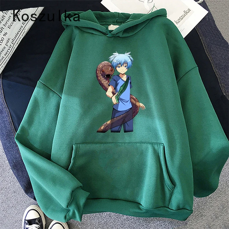 

Assassination classroom Shiota Nagisa with Snake Hoodie hip-hop street hoodies autumn and winter casual loose women Sweatshirt