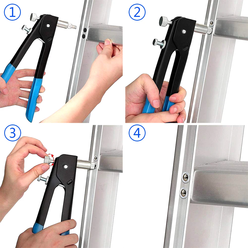 

86pcs M3-M8 Hand Riveter Nut Rivet Gun Kit Manual Threaded Nut Rive Tool Kit Stainless Steel Nuts Metric Thread For Screws