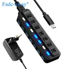 Док-станция USB-C, USB 3,0, разветвитель, USB USB-C, с адаптером питания, OTG для Macbook Pro 13 15 Air Mi Pro, HUAWEI Matebook, ПК