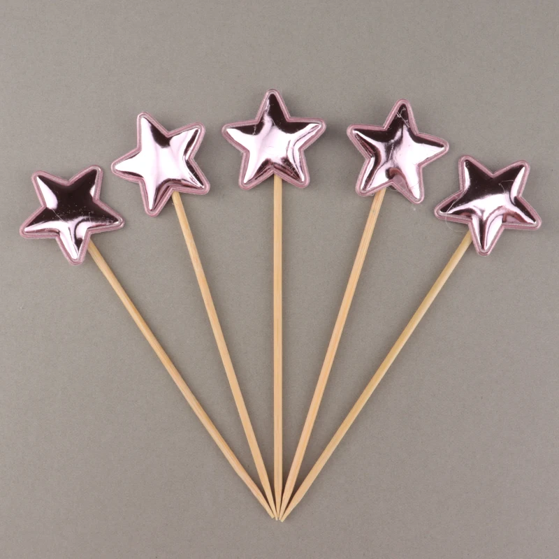 pink star 5pcs Cakelove 5 шт/лот Прекрасный Сердце Звезда Корона торт Топпер для с изображением пирожного на день рожденья Детские флажки для душа вечерние свадебные украшения - Цвет: pink star 5pcs